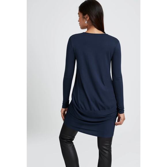 EUC Marcella NYC Reade Top Dark Blue XXXL Draped Tunic Long Sleeve Minimalist - Picture 9 of 16